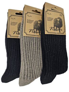 Wool Blend Socks Men 10-13 Norweger Warm Winter Boot Casual Thermal Socks 3-Pack